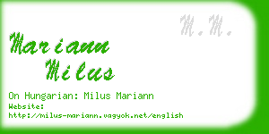 mariann milus business card